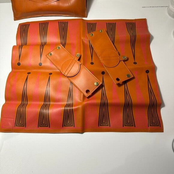 Leather backgammon potable board game Complete - Picture 3 of 7